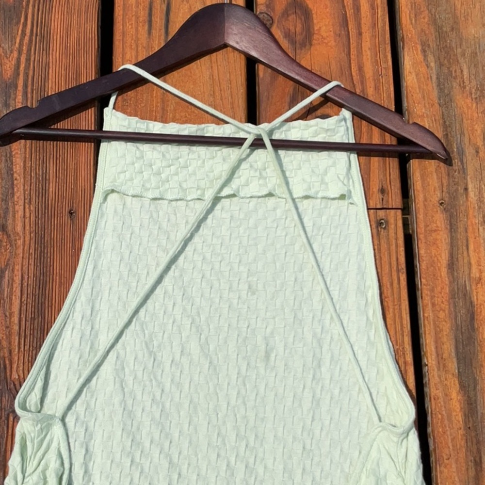 Free People Beach Square Neck Evelyn Mini Dress In Mint Green Size Medium - Picture 5 of 8